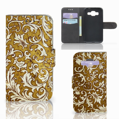 Wallet Case Samsung Galaxy Core Prime Barok Goud