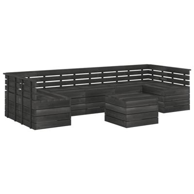 vidaXL 7-delige Loungeset pallet massief grenenhout donkergrijs vidaXL 7-delige Loungeset pallet massief grenenhout donkergrijs
