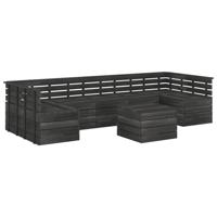 vidaXL 7-delige Loungeset pallet massief grenenhout donkergrijs