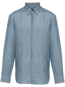 Brioni chemise en lin - Bleu