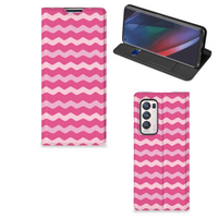 OPPO Find X3 Neo Hoesje met Magneet Waves Pink