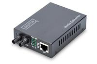 DIGITUS Media Converter - Multimode - Fast Ethernet - RJ45 / ST - 1310nm golflengte - Tot 2km - Zwart