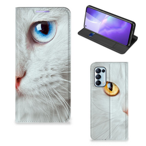 OPPO Find X3 Lite Hoesje maken Witte Kat