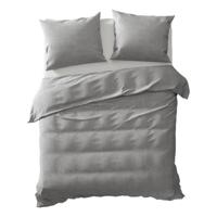 Yellow Dekbedovertrek Perkal Katoen Chambray dark grey