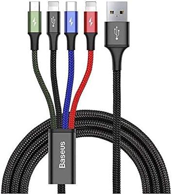 Baseus Multi oplaadkabel, Multi Usb kabel, Multi Oplaadkabel, 3in1 3A Lightning/Micro USB/USB Type C Nylon Gevlochten Multi Kabel voor iPhone/iPad/Macbook/Nexus 6P 5X/Android Samsung Galaxy, HUAWEI