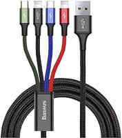 Baseus Multi oplaadkabel, Multi Usb kabel, Multi Oplaadkabel, 3in1 3A Lightning/Micro USB/USB Type C Nylon Gevlochten Multi Kabel voor iPhone/iPad/Macbook/Nexus 6P 5X/Android Samsung Galaxy, HUAWEI