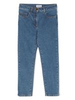 Moschino Kids jean droit à logo brodé - Bleu