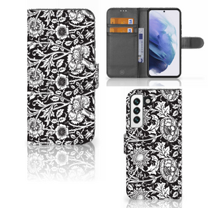 Samsung Galaxy S22 Hoesje Black Flowers