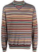 Paul Smith pull en laine vierge à rayures - Marron