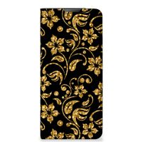 Motorola Moto E20 Smart Cover Gouden Bloemen