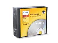 Philips CD-R blanco (700 MB data/80 minuten, 52x high speed opname, 10er slim case)