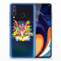 Samsung Galaxy A60 Telefoonhoesje met Naam Cat Color