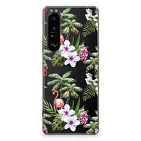 Sony Xperia 1 III TPU Hoesje Flamingo Palms