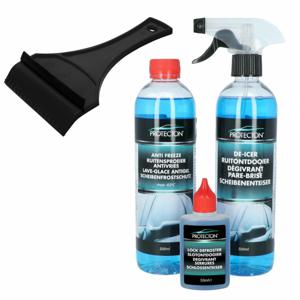 Ruitenontdooier spray set - voor auto - antivries sprays - winter/vorst - incl. ijskrabber