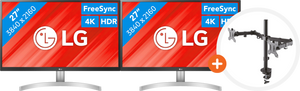 2x LG 27UL500 + NewStar FPMA-D550DBLACK