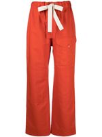 Stella McCartney pantalon droit à lien de resserrage - Rouge