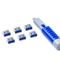 SMARTKEEPER USB-A Port Blocker - 6 x slot met 1 x sleutel (donkerblauw)