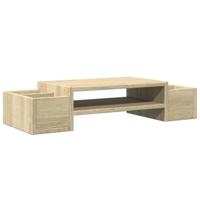 vidaXL Monitorstandaard met opbergruimte 70x27x15 cm hout sonoma eiken