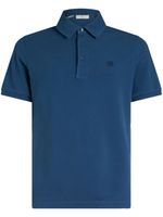 ETRO logo-embroidered piqué polo shirt - Bleu