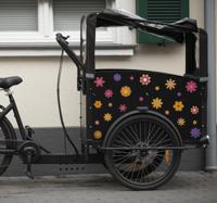 Fietssticker Kleurrijke bloemen oranje roze paars