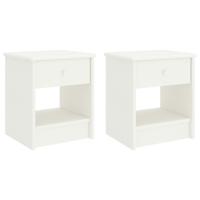 vidaXL Nachtkastjes 2 st 35x30x40 cm massief grenenhout wit