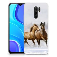 Xiaomi Redmi 9 TPU Hoesje Paarden - thumbnail