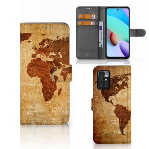 Xiaomi Redmi 10 Flip Cover Wereldkaart