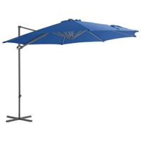 Zweefparasol met stalen paal 300 cm azuurblauw - thumbnail