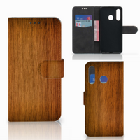 Huawei P30 Lite (2020) Book Style Case Donker Hout - thumbnail