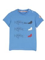 Moncler Enfant t-shirt à logo imprimé - Bleu