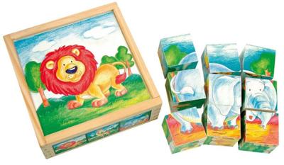 Bino blokkenpuzzel Wilde Dieren junior 13 x 5 cm 10 delig Bino blokkenpuzzel Wilde Dieren junior 13 x 5 cm 10 delig
