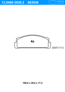 Remblokkenset, schijfrem ATE, u.a. für Fiat, Lancia, Seat, Autobianchi