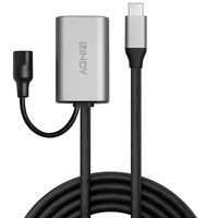 LINDY USB-kabel USB 3.2 Gen1 (USB 3.0 / USB 3.1 Gen1) USB-C stekker, USB-A bus 5.00 m Zwart, Grijs 43270 - thumbnail