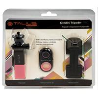 Talius Tal-Tri01 Selfie-statief, Bluetooth, universele stick, zwart, roze, universeel, 5,6 cm, 8 cm