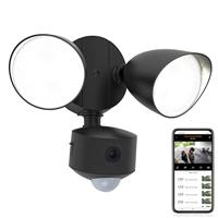 LUTEC DRACO, led-cameralamp, buitenlamp in mat zwart met bewegingsmelder & camera, bewakingscamera full HD en intercominstallatie, incl. 16 GB SD-kaart, compatibel met Google Voice & Alexa