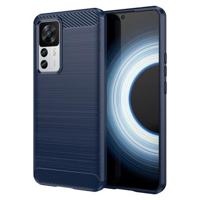 Xiaomi 12T/12T Pro Geborsteld TPU Hoesje - Koolstofvezel - Blauw