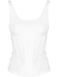 Mugler débardeur corset à logo embossé - Blanc