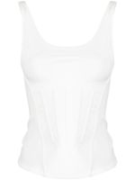 Mugler débardeur corset à logo embossé - Blanc