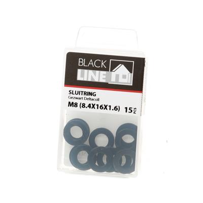 Sluitring zwart din125-A M8 Blister(15)