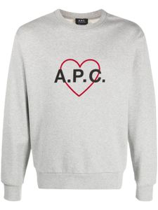 A.P.C. sweat à logo imprimé - Gris