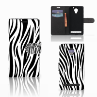 Lenovo C2 Power Telefoonhoesje met Pasjes Zebra
