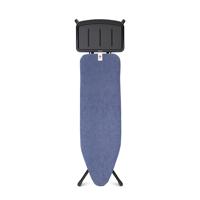 Brabantia Verstelbare Werkhoogte Opvouwbaar Frame, Koordbinder, Transportvergrendeling, Kinderslot, Anti-slip, Solide Stoomunithouder, Denim Blue, Strijkplank B (124 x 38 cm)