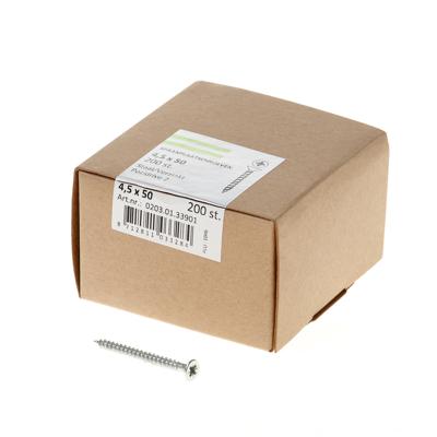 Spaanplaatschroef verzinkt platkop pozidrive-2 4.5X50 voldraad (200) Spaanplaatschroef verzinkt platkop pozidrive-2 4.5X50 voldraad (200)