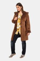 Ulla Popken Jas, knoopsluiting, capuchon, 2 zakken - Grote Maten