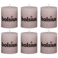 Bolsius Rustiekkaarsen 6 st 80x68 mm pastel roze