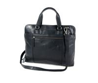 Ruime dames office bag L HANA wax pull up zwart