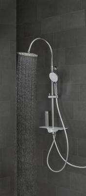 Schutte Aquastar douchesysteem met planchet en 25cm regendouche chroom/wit