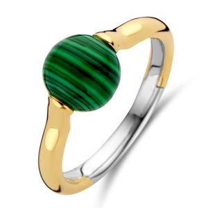 TI SENTO-Milano 12290MA Ring zilver goud-en zilverkleurig-malachietgroen