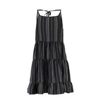 Frankie&Liberty jurk Tess met all over print en volant zwart