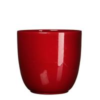 MICA Decorations 144810 keramische pot voor binnen, keramiek, donkerrood, 28 x 28 x 25 cm